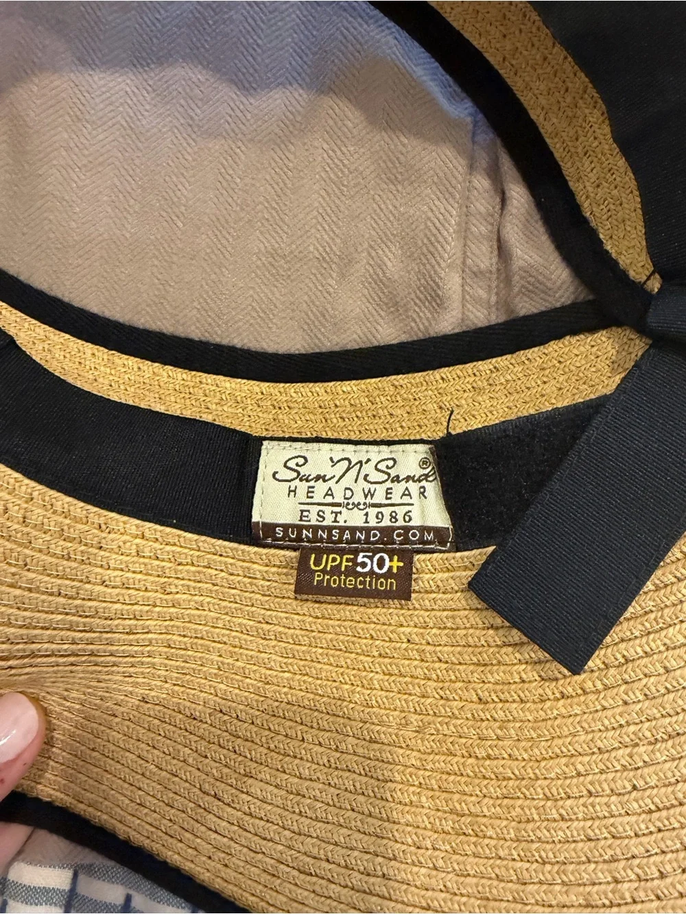 Sun n’ sand Straw Visor with Black Trim